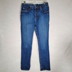 Free People Womens Skyline Skinny Jeans Tulsa Blue Button Fly OB1538081 Size 31